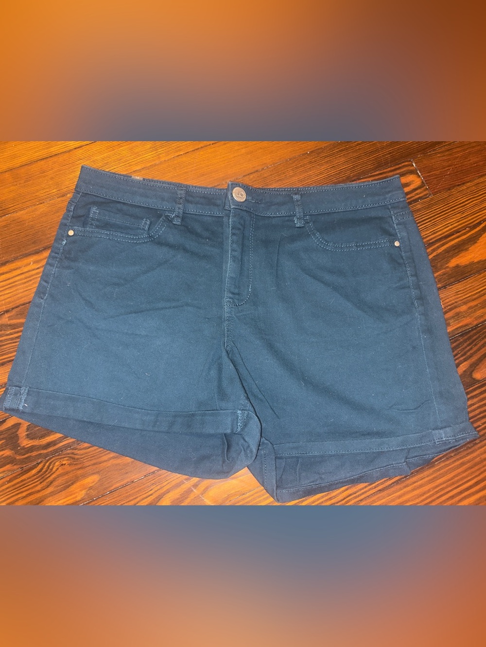 LC Lauren Conrad Women’s Blue Cuffed Chino Shorts Size 14